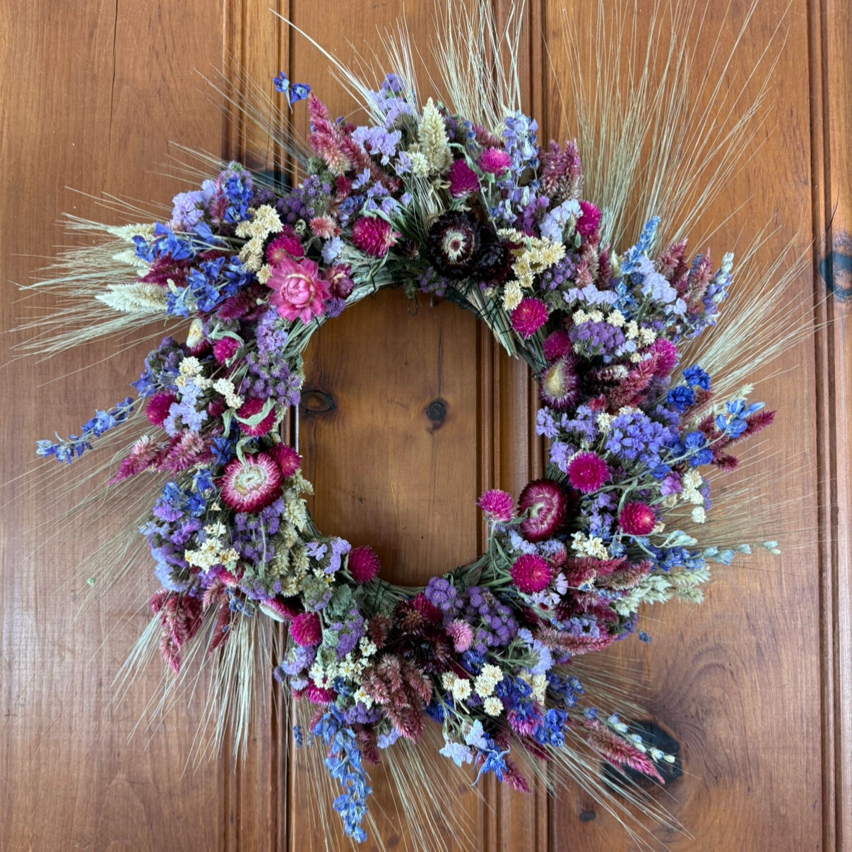 Winter Blues Dried Floral Wreath