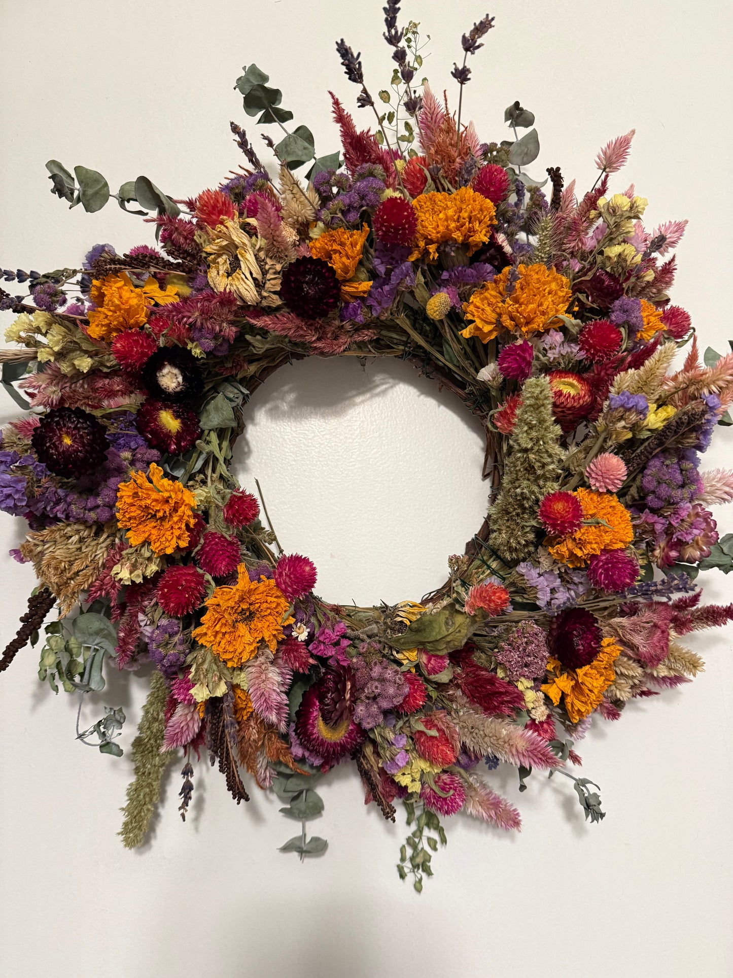 MIX Rainbow Dried Floral Wreath