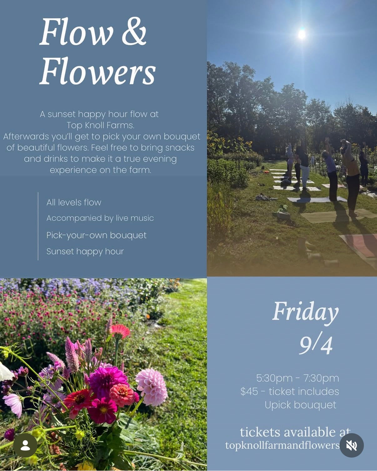 Flow & Flowers - Friday Sept 4th - Yoga & SUNSET Pick